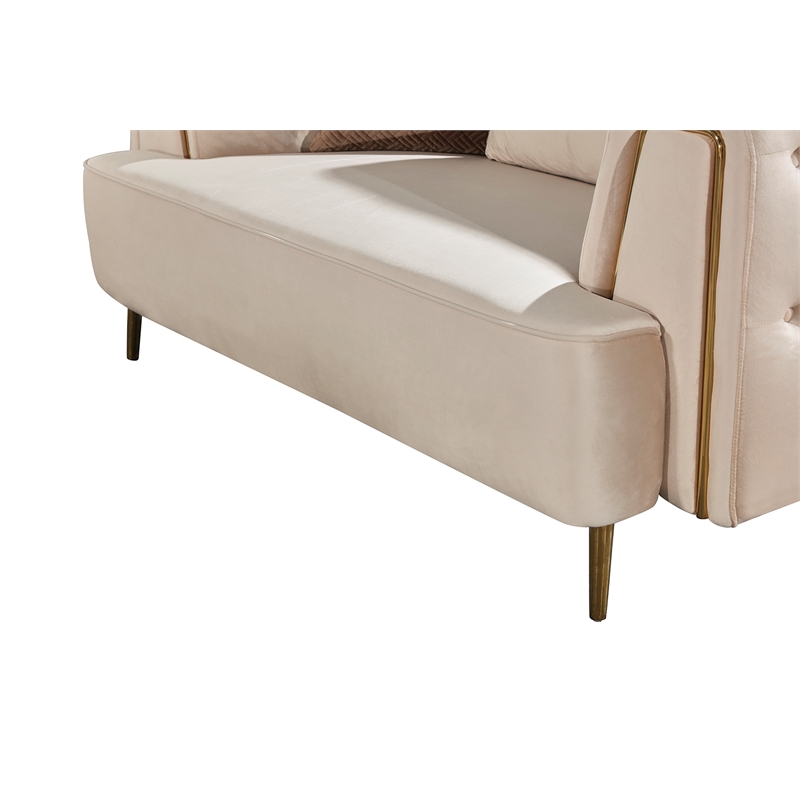 AE-D832 Cream Color with Soft Velvet Fabric Chair