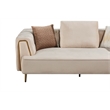 AE-D832 Cream Color with Soft Velvet Fabric Loveseat