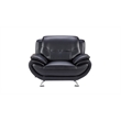 AE208 Black Color Chair With Faux and Boned Leather