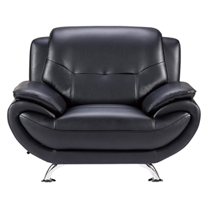 AE208 Black Color Chair With Faux and Boned Leather