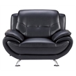 AE208 Black Color Chair With Faux and Boned Leather