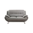 AE208 Gray Color With Love Seat Faux and Bonded Leather