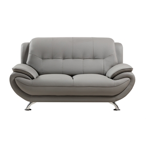 AE208 Gray Color With Love Seat Faux and Bonded Leather