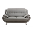 AE208 Gray Color With Love Seat Faux and Bonded Leather