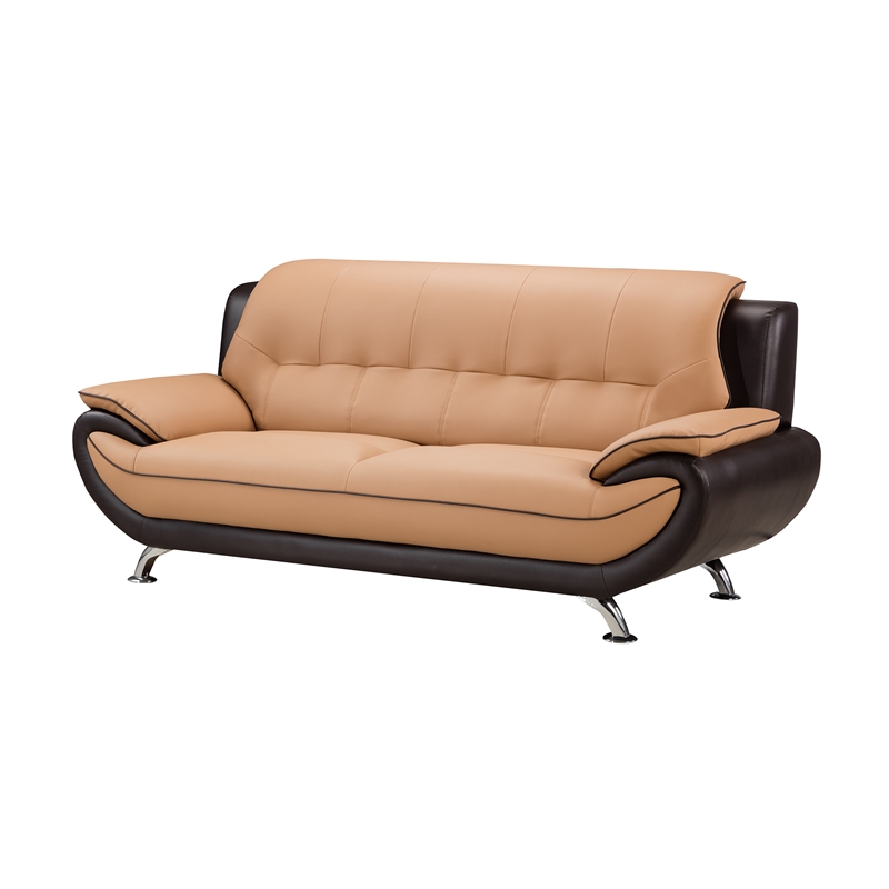 AE208 Yellow Brown Color With Sofa Faux and Bonded Leather
