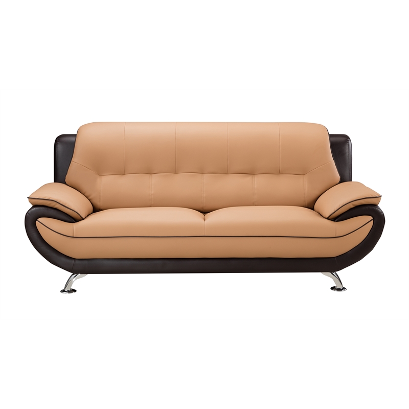 AE208 Yellow Brown Color With Sofa Faux and Bonded Leather