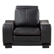 AE210 Black Color and Faux Leather Chair With 1 Ottoman