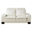 AE210 Ivory Color With Faux Leather Loveseat and 1 Ottoman