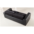 AE223 Black Color With Faux Leather and Fabric Loveseat