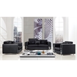 AE223 Black Color With Faux Leather and Fabric Loveseat