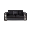 AE223 Black Color With Faux Leather and Fabric Loveseat