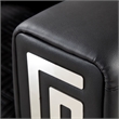 AE223 Black Color With Faux Leather and Fabric Loveseat