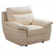 EK092 Cream Color With Italian Leather Chair