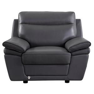 EK092 Gray Color With Italian Leather Chair