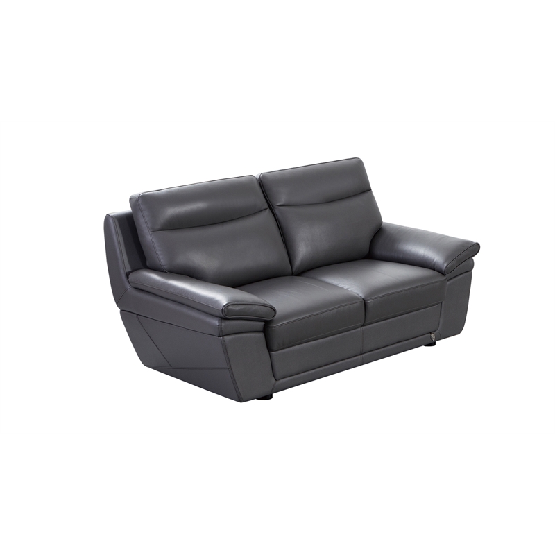 EK092 Gray Color With Italian Leather Loveseat
