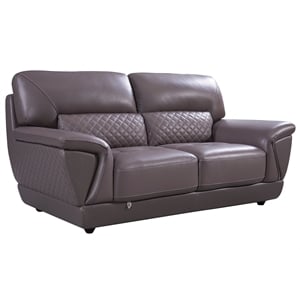 EK099 Dark Tan Color With Italian Leather Loveseat
