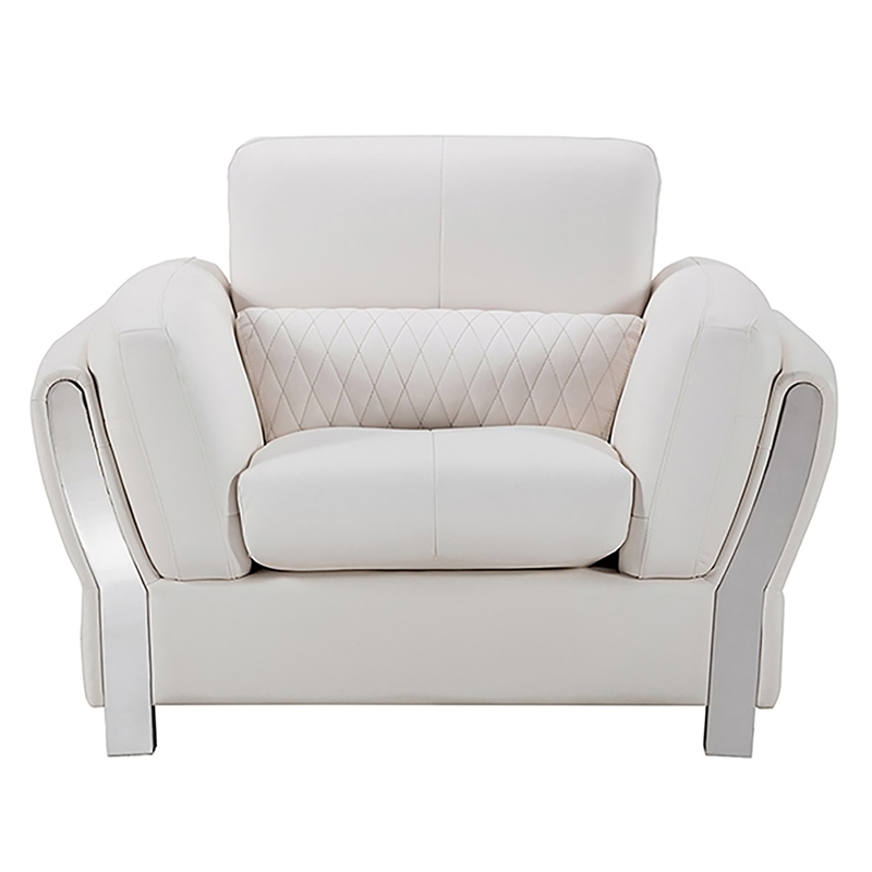 AE690 White Color With Microfiber Leather Chair