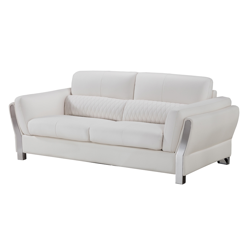 AE690 White Color With Microfiber Leather Sofa