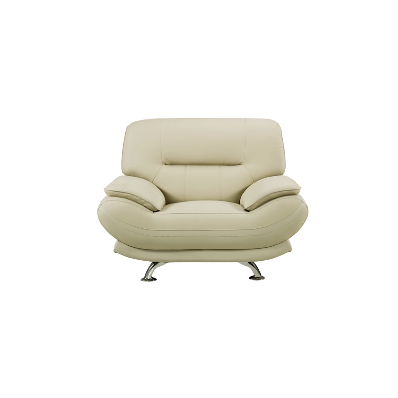 AE709 Cream (Khaki) Color Chair with Faux Leather