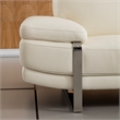 EK-L025 White Color With Italian Leather Sectional - Left Facing Chaise