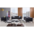AE-D820 Black Color With Faux Leather Loveseat