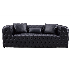 AE-D821 Black Color With Faux Leather Sofa