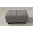 AE-L138 Gray Color With Faux Leather Sectional - Right Facing Chaise