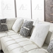 AE-L138 Ivory Color With Faux Leather Sectional - Right Facing Chaise