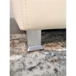 AE-L138 Ivory Color With Faux Leather Sectional - Left Facing Chaise