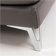 EK-L070 Gray Color With Italian Leather Sectional - Left Facing Chaise