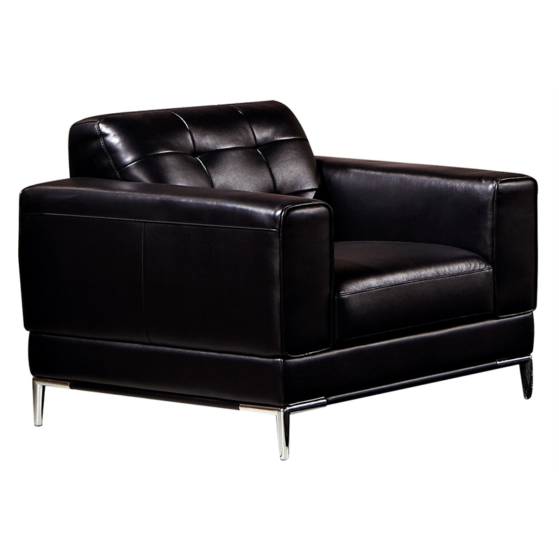 EK003 Black Color With Italian Leather Chair