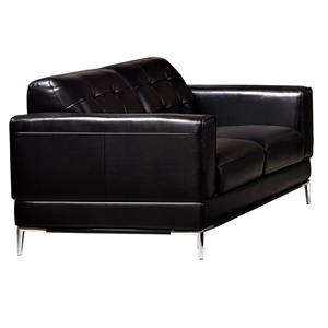 EK003 Black Color With Italian Leather Loveseat