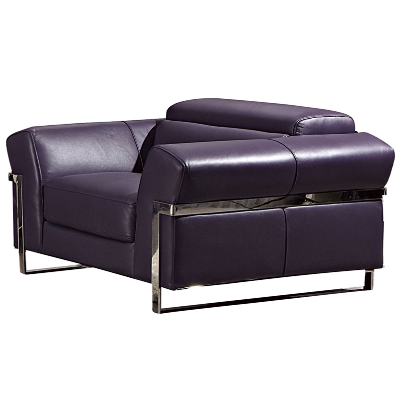 EK012 Purple Color With Italian Full Leather Chair