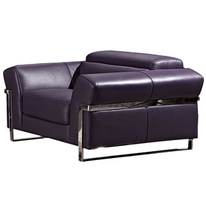 EK012 Purple Color With Italian Full Leather Chair