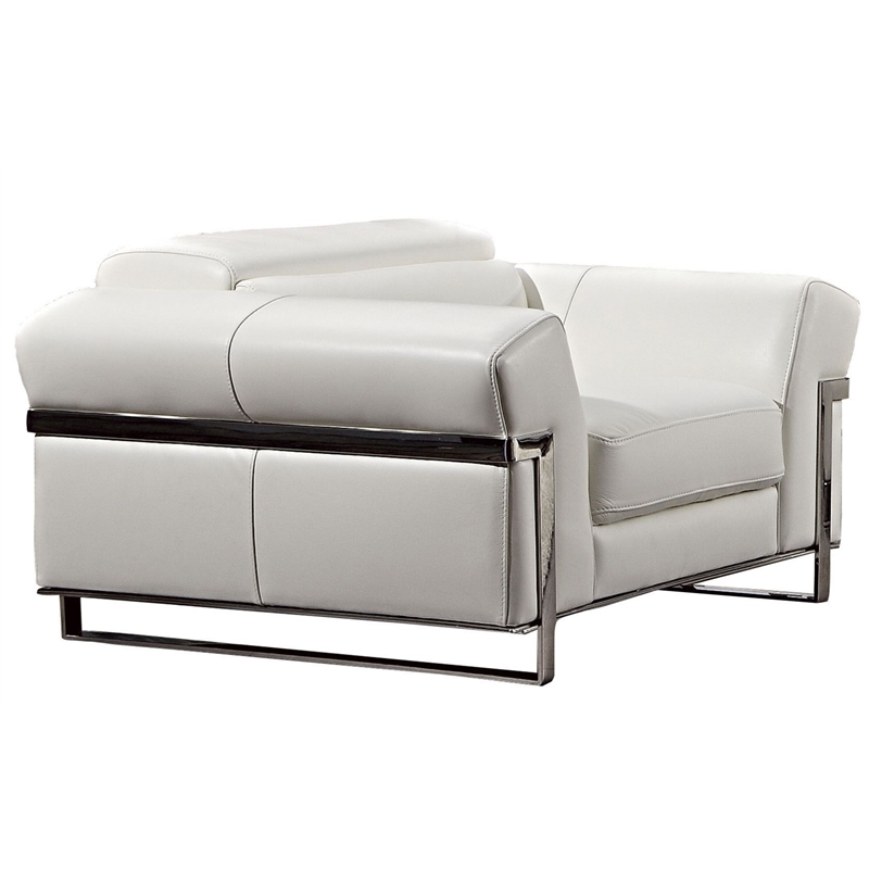 EK012 White Color With Italian Full Leather Chair