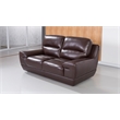 EK018 Dark Brown Color With Italian Leather Loveseat