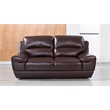 EK018 Dark Brown Color With Italian Leather Loveseat