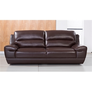 EK018 Dark Brown Color With Italian Leather Sofa