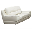 EK018 White Color With Italian Leather Loveseat