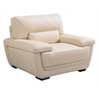 EK019 Cream Color With Italian Leather Chair
