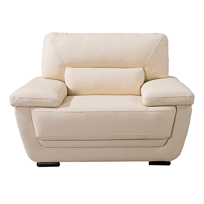 EK019 Cream Color With Italian Leather Chair