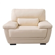 EK019 Cream Color With Italian Leather Chair