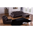 EK-L201 Dark Brown Color With Genuine Leather Sectional - Right Facing Chaise