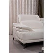 EK-L525L White Color With Top Grain Leather- Right Facing Chaise Sectional