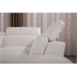 EK-L525L White Color With Top Grain Leather- Right Facing Chaise Sectional