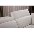 EK-L525L White Color With Top Grain Leather- Right Facing Chaise Sectional