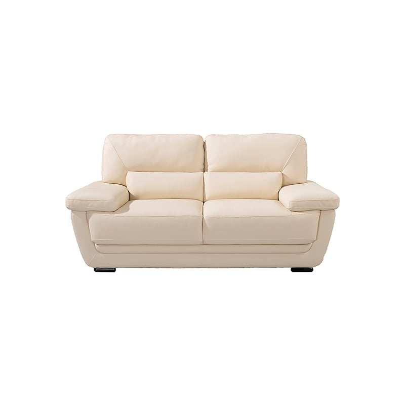 EK019 Cream Color With Italian Leather Loveseat