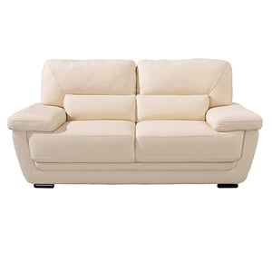 EK019 Cream Color With Italian Leather Loveseat