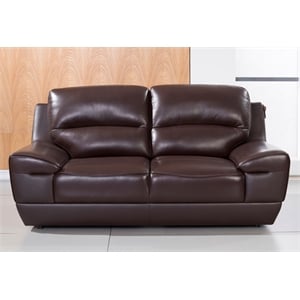 EK019 Dark Brown Color With Italian Leather Loveseat