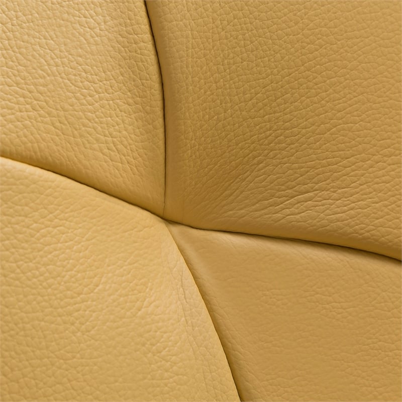 EK068 Yellow Color With Italian Leather Loveseat